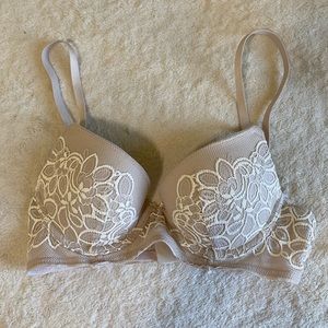 Aerie Nude Floral Push-Up Bra